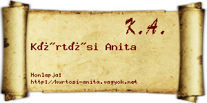 Kürtösi Anita névjegykártya