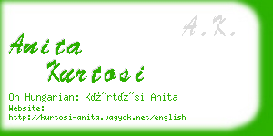 anita kurtosi business card